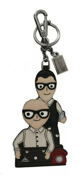 Dolce & Gabbana Silver Leather Dominico Stefano #DGFAMILY Logo Badge Keychain -  Men´s Keychains -  Dolce & Gabbana.